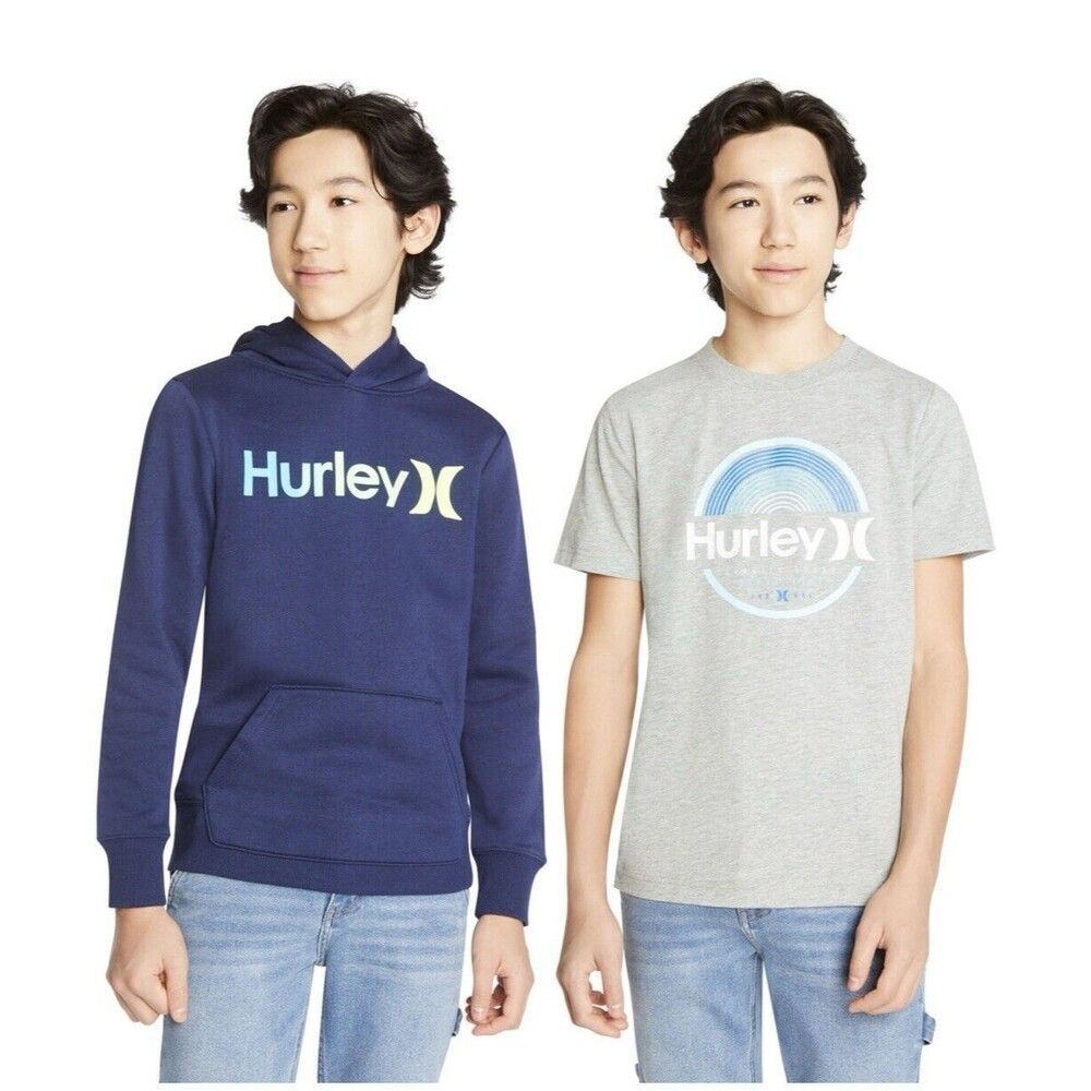 Hurley Boys Blue/gray 2 Pack Hoodie and Tee set Size 7/8 New